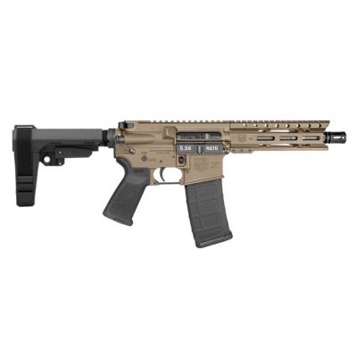 Diamondback Firearms Carbon DB-15 5.56 NATO Semi-Auto Pistol - Flat Dark Earth | 7" Threaded Barrel | SBA3 Arm Brace | 1x30rd Mag