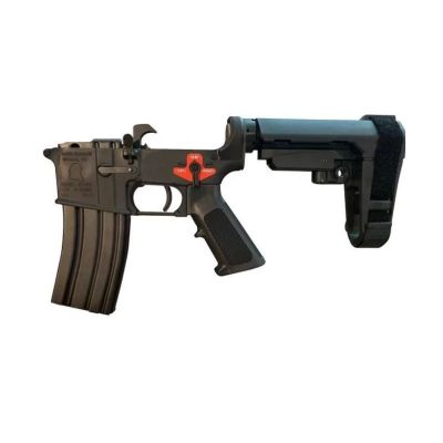 Franklin Armory BFSIII Equipped PISTOL Complete AR15 Lower Receiver - Black | Installed AR-ESSENTIALS Binary Trigger | SBA3 Brace