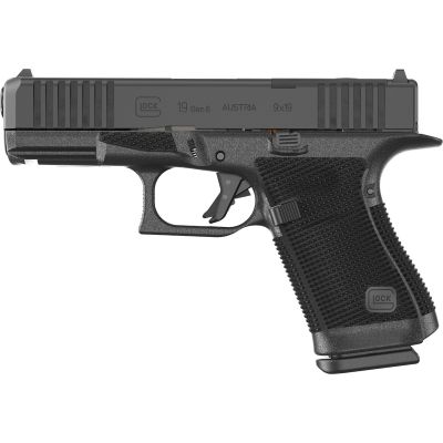 Glock 19 Gen 6, 9mm, 4.02" Barrel, Optics Ready, DLC Finish, 3 Magazines