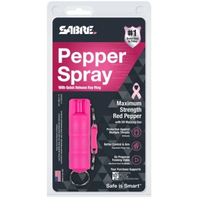 SABRE Campus Safety Pepper Spray, Gel, .54oz, Pink