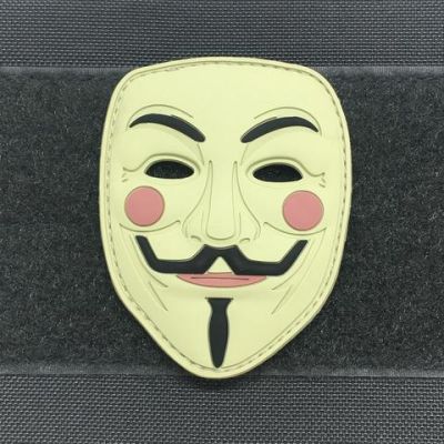 Guy Fawkes Mask 3D PVC Morale Patch