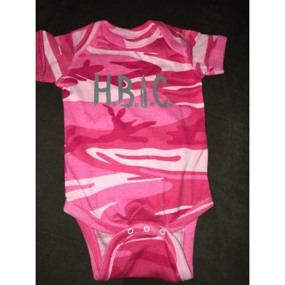 HBIC PINK CAMO Onesie