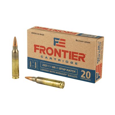 Frontier Cartridge, Lake City, 223 Rem, 68 Grain, Boat Tail Hollow Point Match, 20 Round Box