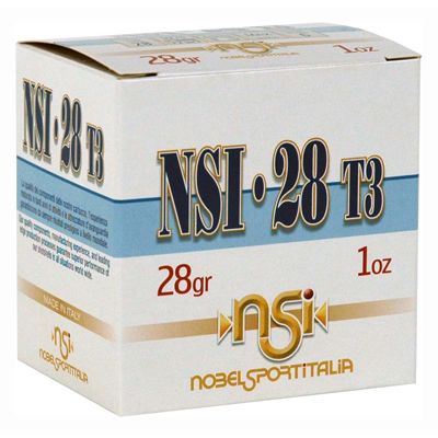 NobelSport Italia T3 28 Gauge 2.75", #8, 1oz, 250rd Case