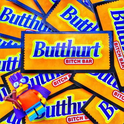 Butthurt Bitch Bar Butter Finger Sticker