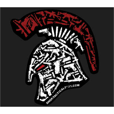 Tactical Shit Cut Out Gun Spartan with URL Vehicle Window Decal 10"