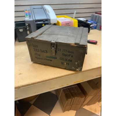 Czechoslovakian Army (Communist Era Surplus - Empty) Wooden Ammo Box - Army Green