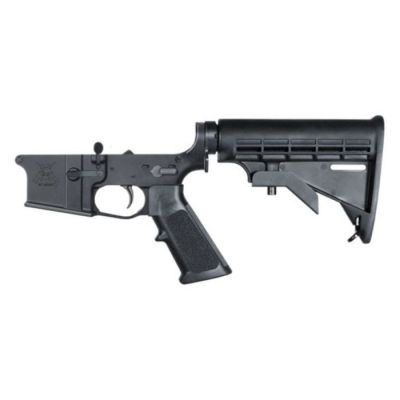 KE Arms KE-15 Billet Complete AR15 Lower Receiver - Black M4 Rifle Buttstock