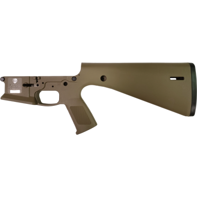 KE Arms KP-15 Polymer Stripped AR15 Lower Receiver - FDE | Integral Buttstock & Pistol Grip