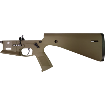 KE Arms KP-15 Polymer Complete AR15 Lower Receiver - FDE | SLT Trigger & Ambidextrous Controls | Integral Buttstock & Pistol Grip
