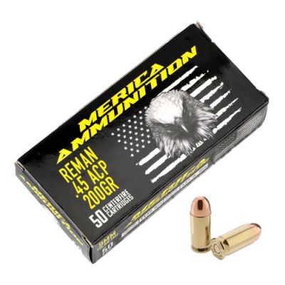 Merica Ammunition 45 ACP 200gr TMJ Brass REMAN Bulk Range Ammo - Free Shipping!!