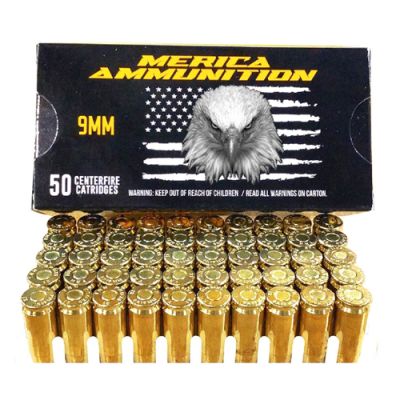 Merica Ammunition 9mm 147gr FMJ 1000rd Case - Ships FREE!