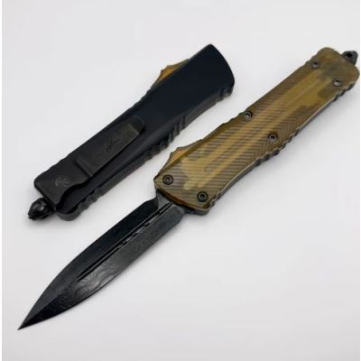 Microtech Combat Troodon Auto OTF 3.81" Black Double Edge Dagger Blade