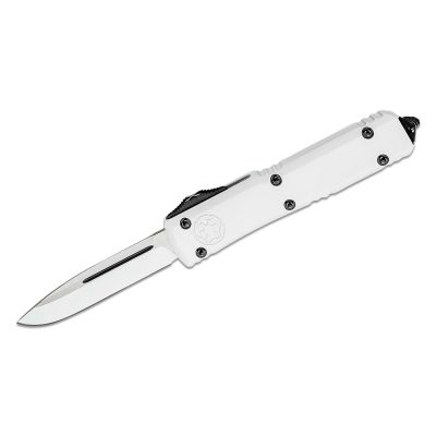 Microtech Deep Engraved Stormtrooper Ultratech Auto OTF 3.46" White Drop Point Plain Blade