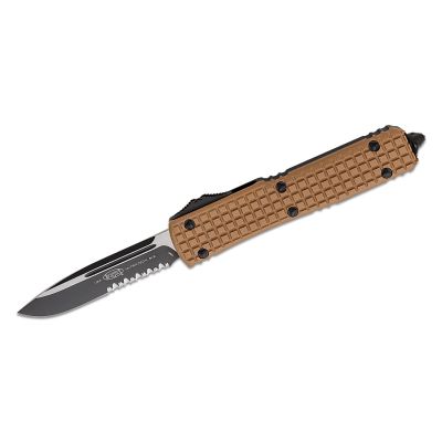 Microtech Ultratech Tactical Auto OTF 3.46" Black Drop Point Combo Blade