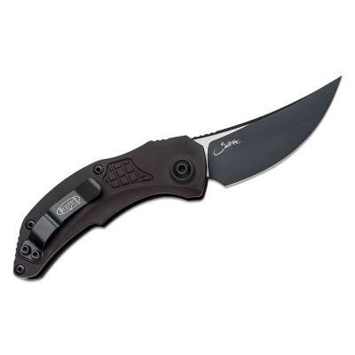Microtech/Bastinelli Creations Brachial Tactical Auto 3.5" Black Trailing Point Blade