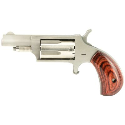 USED North American Arms, Mini Revolver, Single Action Only, Revolver, 22LR/22 WMR, 1.625" Barrel, Matte Finish, Stainless Steel, Silver, Wood Grips, Fixed Sights, 5 Rounds