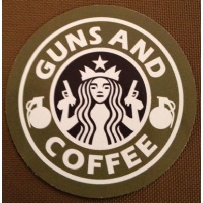 Guns & Coffee Sticker 3" - Sticker