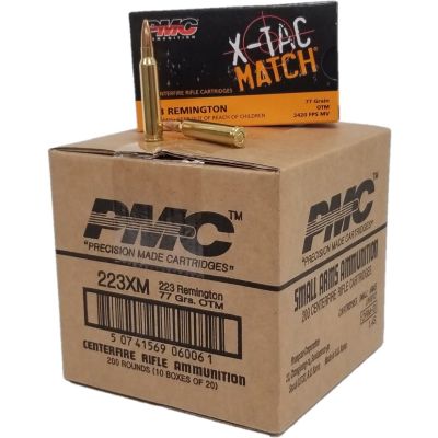 PMC X-Tac Match .223 Rem 77gr OTM 200rd Cube (10 Boxes)