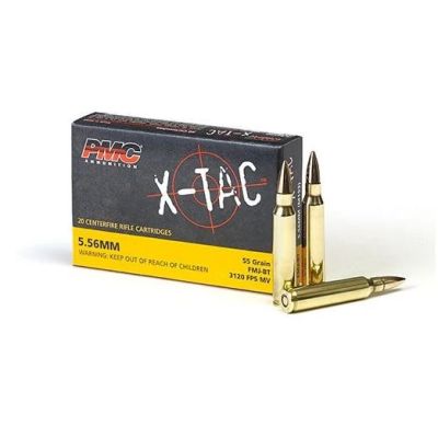 PMC X-TAC 5.56NATO Rifle Ammo 55gr FMJ-BT 20rd Box (Limited 5 Boxes Per Order)