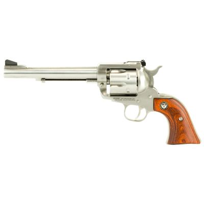 USED Ruger, Blackhawk, Single Action Only, Revolver, 357 Magnum, 6.5" Barrel, Stainless Steel, Satin Finish, Silver, Hardwood Grips, Ramp Front and Adjustable Rear Sights, 6 Rounds