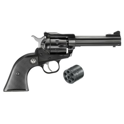 USED Ruger, Single-Six Convertible, Single Action Only, Revolver, 22LR/22 WMR, 4.6" Barrel, Alloy Steel, Blued Finish, Black Checkered Hard Rubber Grips, Adjustable Rear & Ramp Front Sight, 6 Rounds
