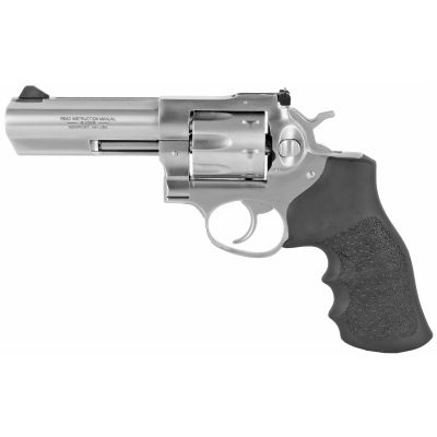 USED Ruger, GP100 Standard, Double/Single Action, Revolver, 357 Magnum, 4.2" Barrel, Stainless Steel, Satin Finish, Silver, Hogue Monogrip, Ramp Front and Adjustable Rear Sights, 6 Rounds