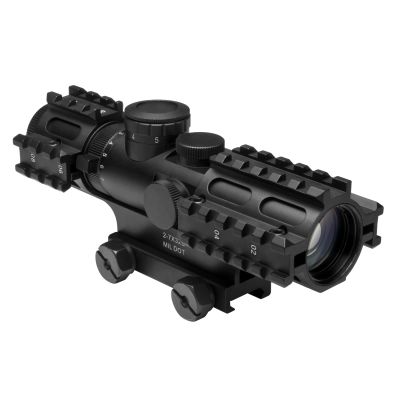 Tri-Rail Series 2-7X32 Compact Scope/3 Rail Sighting System/Blue Ill. Mil-Dot/Green/Weaver Mount