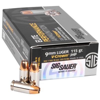 Sig Sauer Elite Performance V-Crown 9mm 115gr JHP 50rd Box