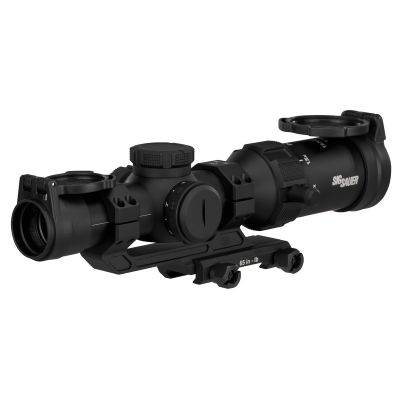 Sig Sauer, TANGO SPR, Rifle Scope, 1-4X Magnification, Second Focal Plane, Hellfire Quadplex Illuminated FL-4 Reticle, 24mm Objective, 30mm Main Tube, Black, Includes ALPHA MSR 1.535" Mount