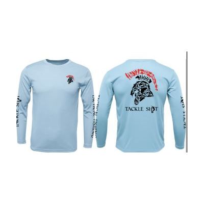 Tackle Shit Spartan Fish Head Men's Xtreme-Tek Long Sleeve Shirt-Ice Blue