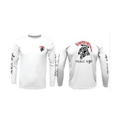 Tackle Shit Spartan Fish Head Men's Xtreme-Tek Long Sleeve Shirt-White/Black