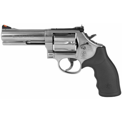 USED Smith & Wesson, Model 686 Plus, Double Action/Single Action, Metal Frame Revolver, L-Frame, 357 Magnum, 4.13" Barrel, Stainless Steel, Satin Finish, Silver, Rubber Grips, Adjustable Rear Sight, 7 Rounds