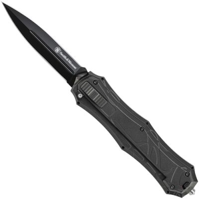 Smith & Wesson OTF Assist Finger Actuator Spear Point Knife (3.2" Black)