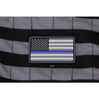 US Flag PVC Thin Blue Line-Color: Urban