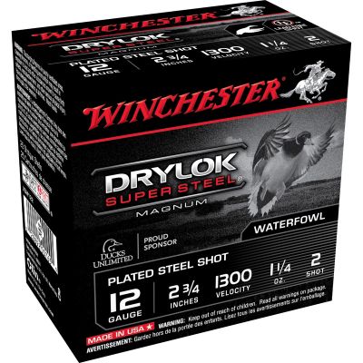Winchester DRYLOK Super Steel 12 Gauge 2.75", 1 1/4oz, #2, 25rd Box